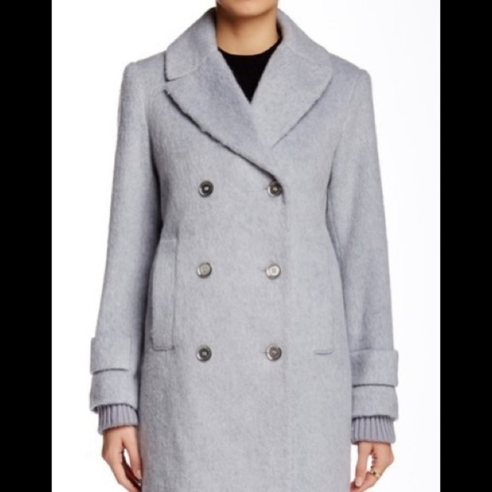 French Connection pale grey coat sz12